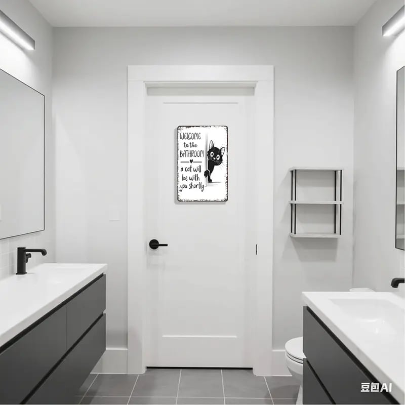 🔥Sista dagen 49 % rabatt – Vintage svartvit kattväggkonst