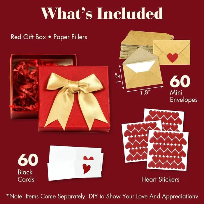 💌DIY Kärleksbrevlåda - Mini tomma kort och kuvert till honom/henne
