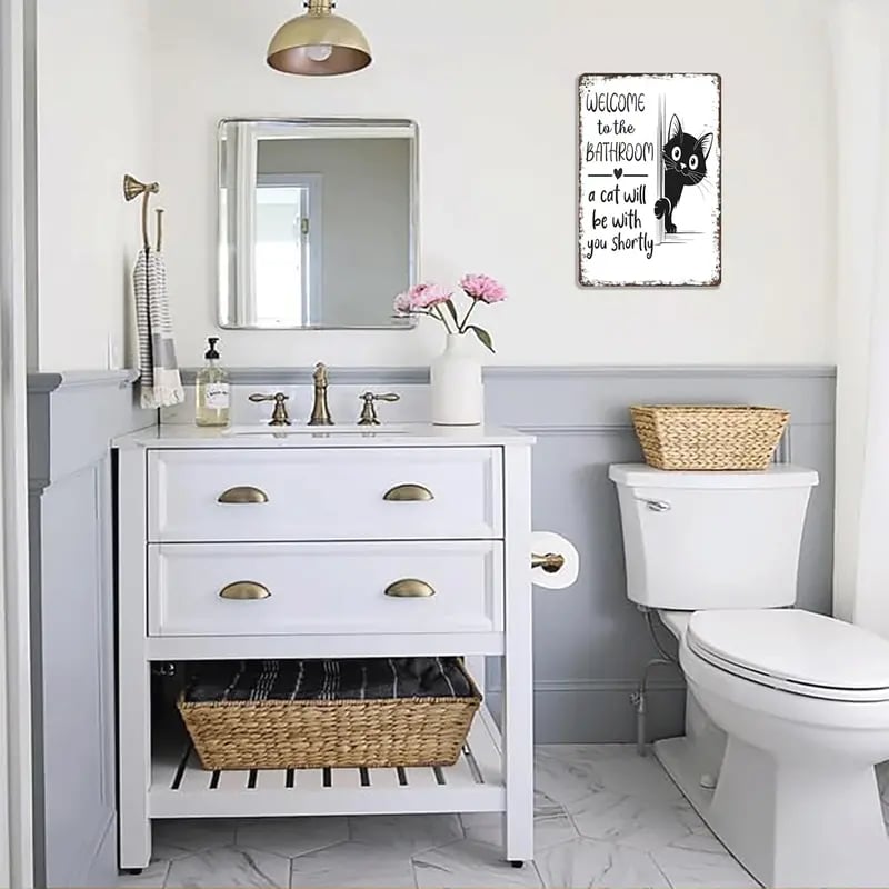 🔥Sista dagen 49 % rabatt – Vintage svartvit kattväggkonst