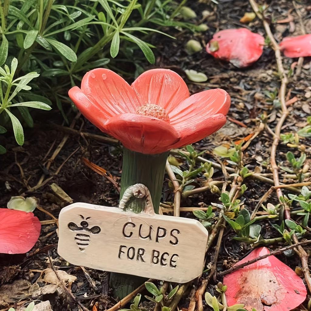 🌸Blomformad keramisk vattenstation för bin🐝💧