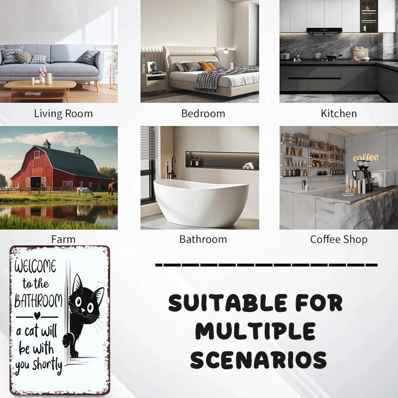 Rolig katt vintage väggskylt