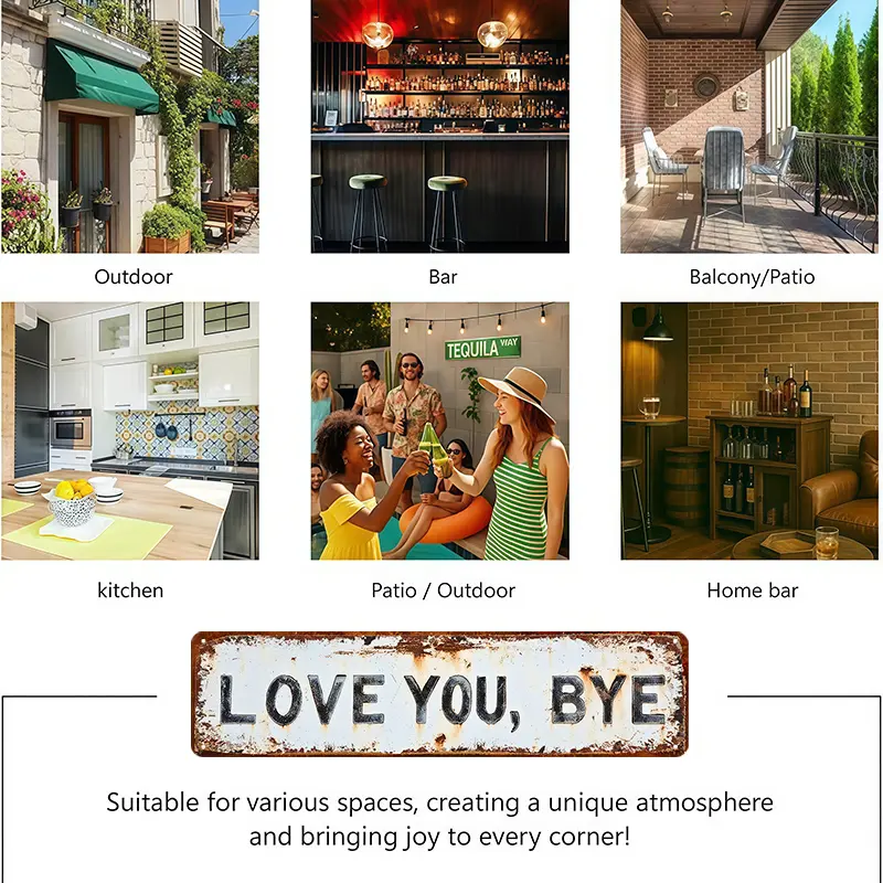 ❤️ ÄLSKAR DIG, HEJDÅ – Vintage väggskylt i metall