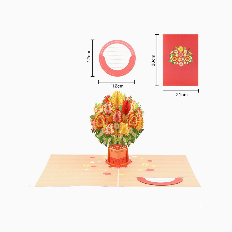 💐 Pop-up-kort med vildblommor för alla hjärtans dag