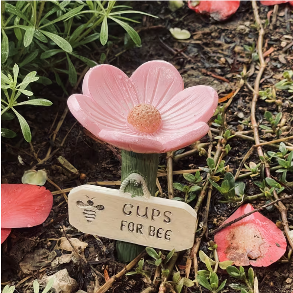 🌸Blomformad keramisk vattenstation för bin🐝💧